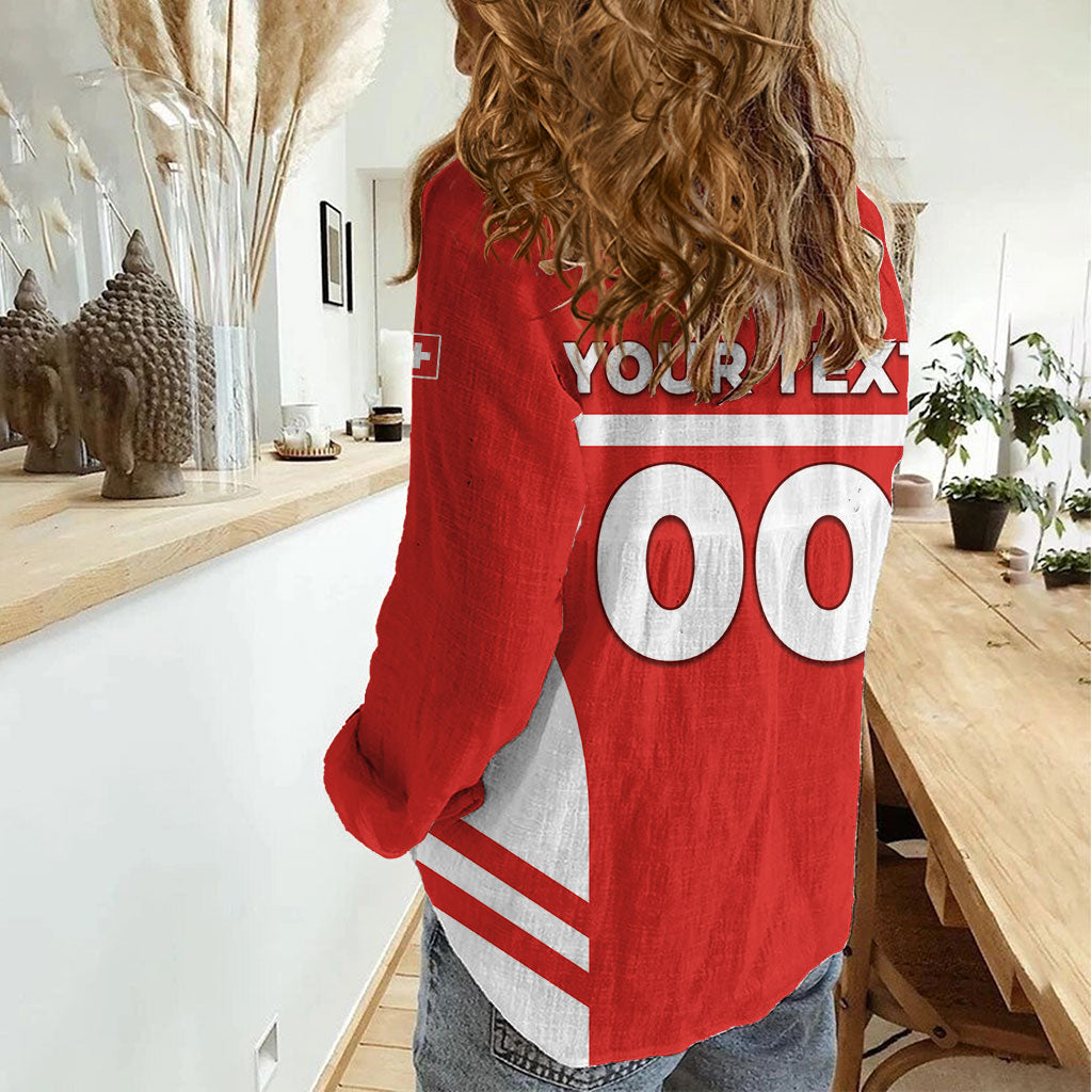 Custom Switzerland Football 2026 Women Casual Shirt Swiss Alps Special Style