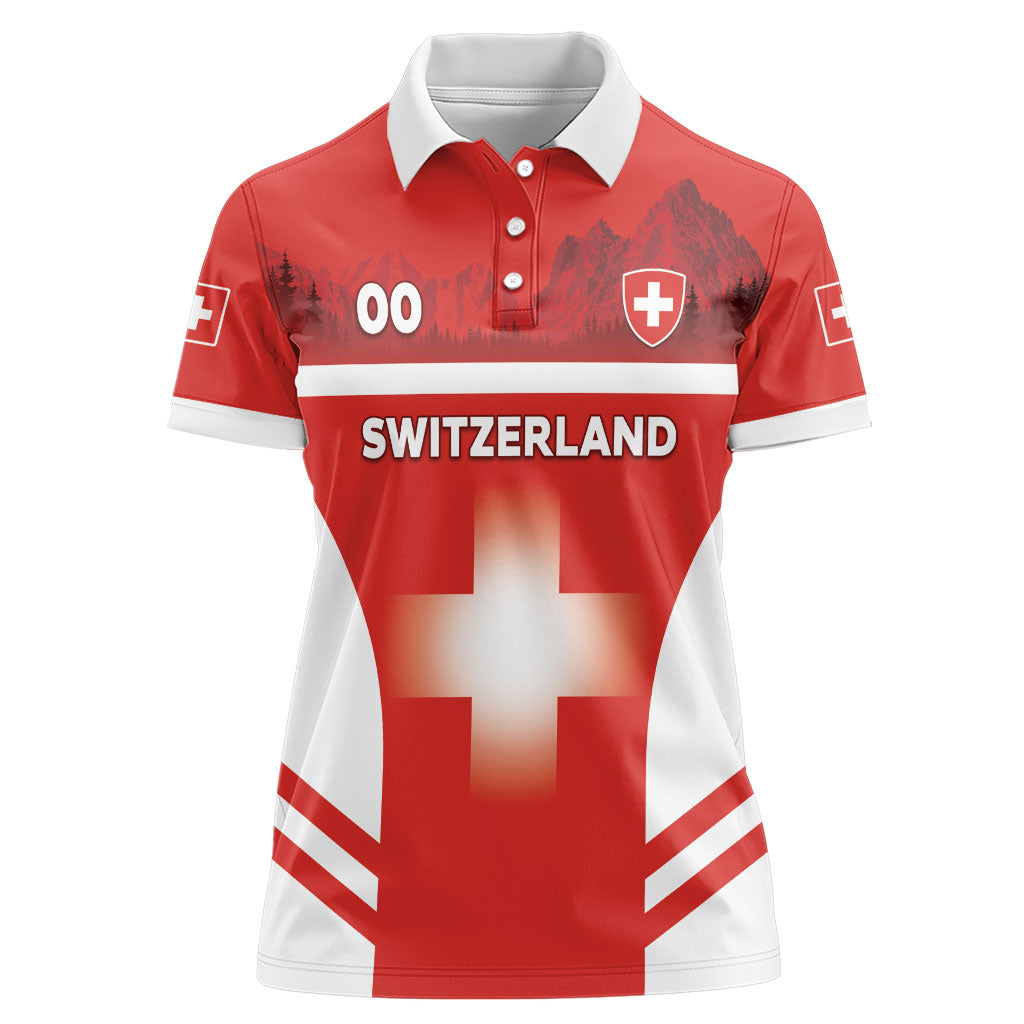 Custom Switzerland Football 2026 Women Polo Shirt Swiss Alps Special Style