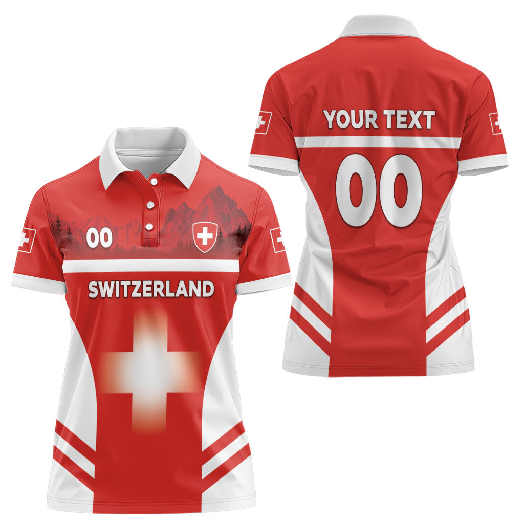 Custom Switzerland Football 2026 Women Polo Shirt Swiss Alps Special Style