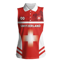 Custom Switzerland Football 2026 Women Sleeveless Polo Shirt Swiss Alps Special Style