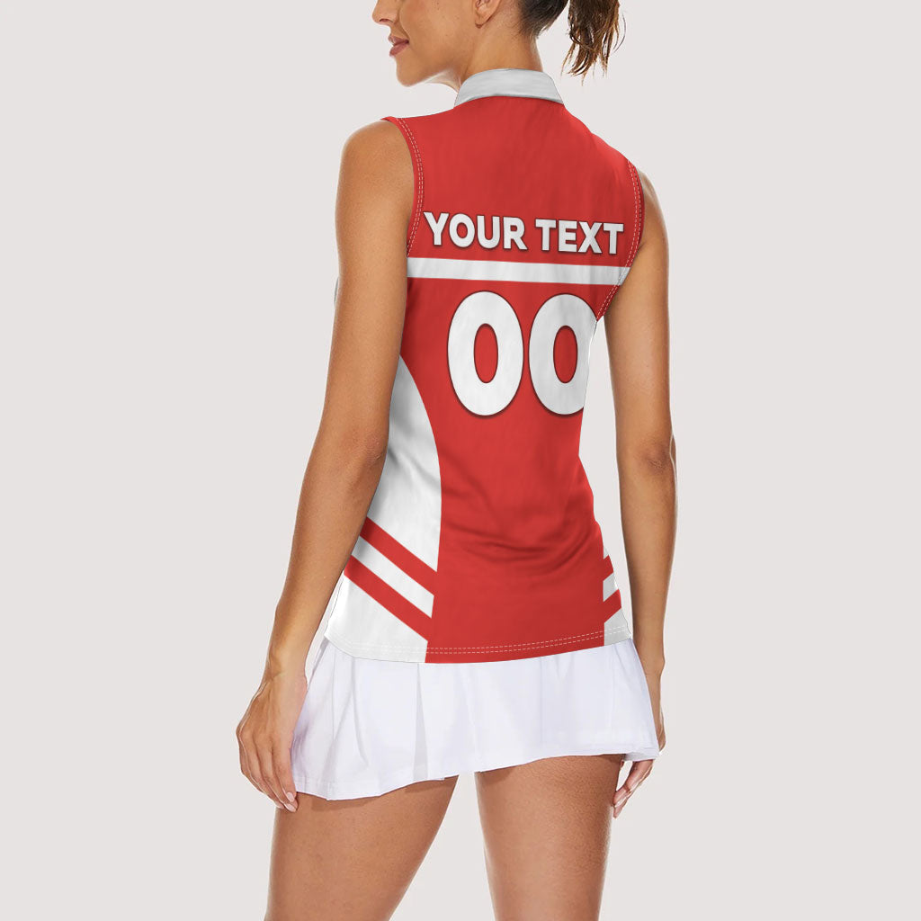 Custom Switzerland Football 2026 Women Sleeveless Polo Shirt Swiss Alps Special Style