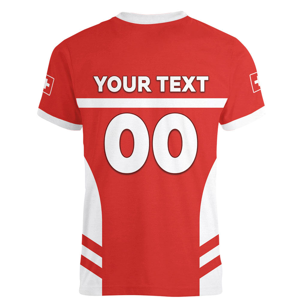 Custom Switzerland Football 2026 Women V-Neck T-Shirt Swiss Alps Special Style