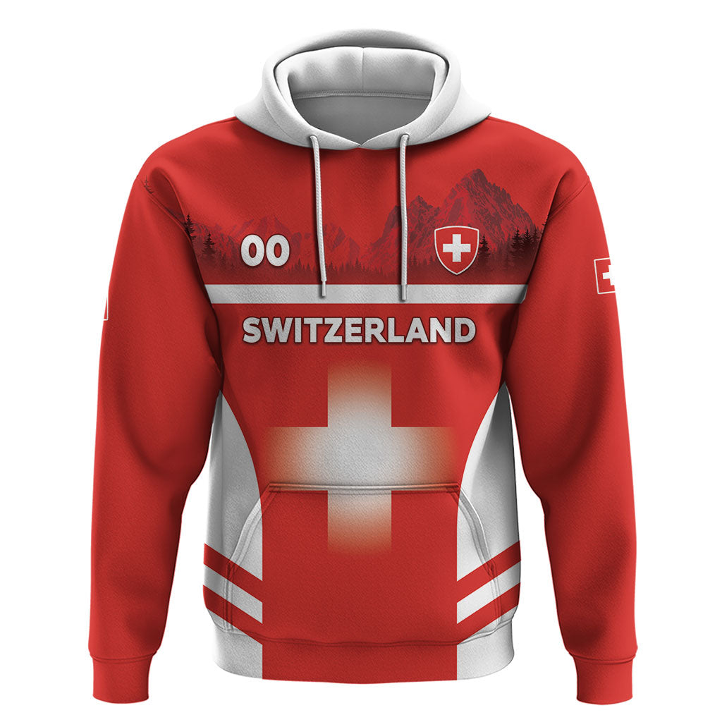 Custom Switzerland Football 2026 Zip Hoodie Swiss Alps Special Style