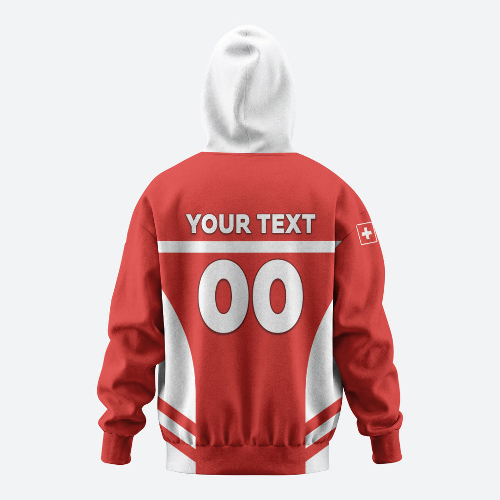 Custom Switzerland Football 2026 Zip Hoodie Swiss Alps Special Style