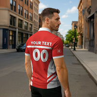 Custom Switzerland Football 2026 Zipper Polo Shirt Swiss Alps Special Style