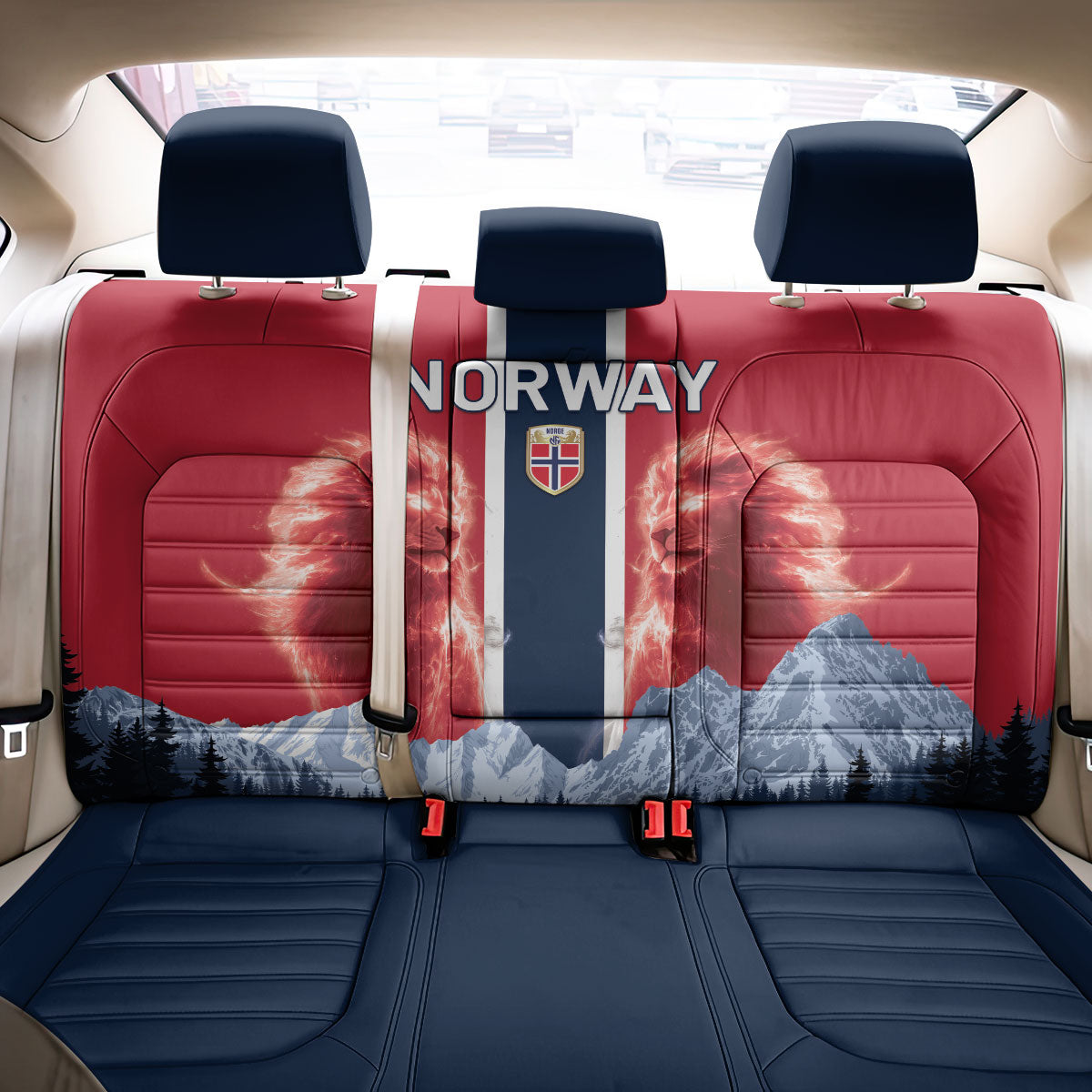 Norway Football 2026 Back Car Seat Cover Norge On Top