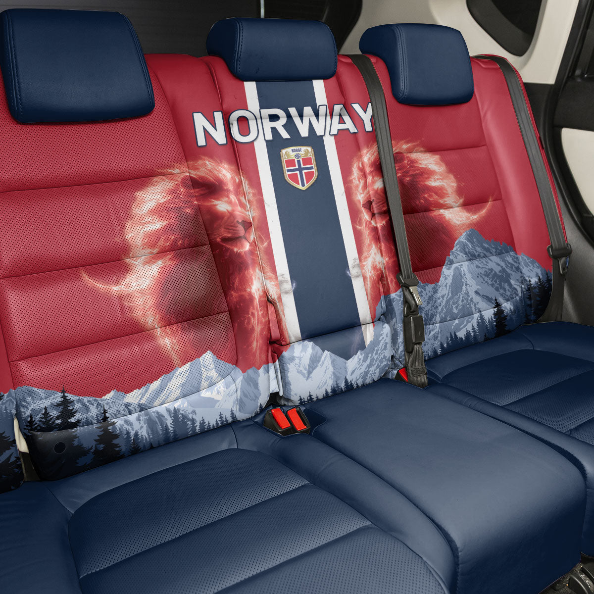 Norway Football 2026 Back Car Seat Cover Norge On Top