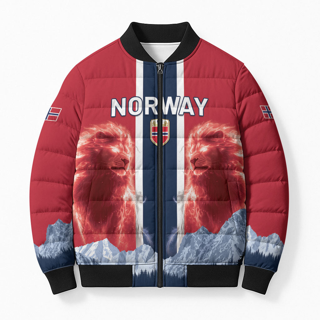 Custom Norway Football 2026 Bomber Puffer Jacket Norge On Top