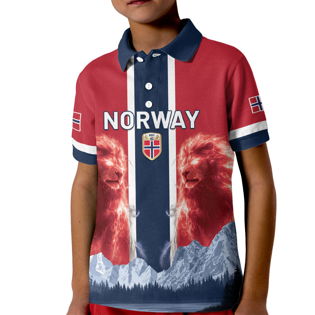 Custom Norway Football 2026 Kid Polo Shirt Norge On Top