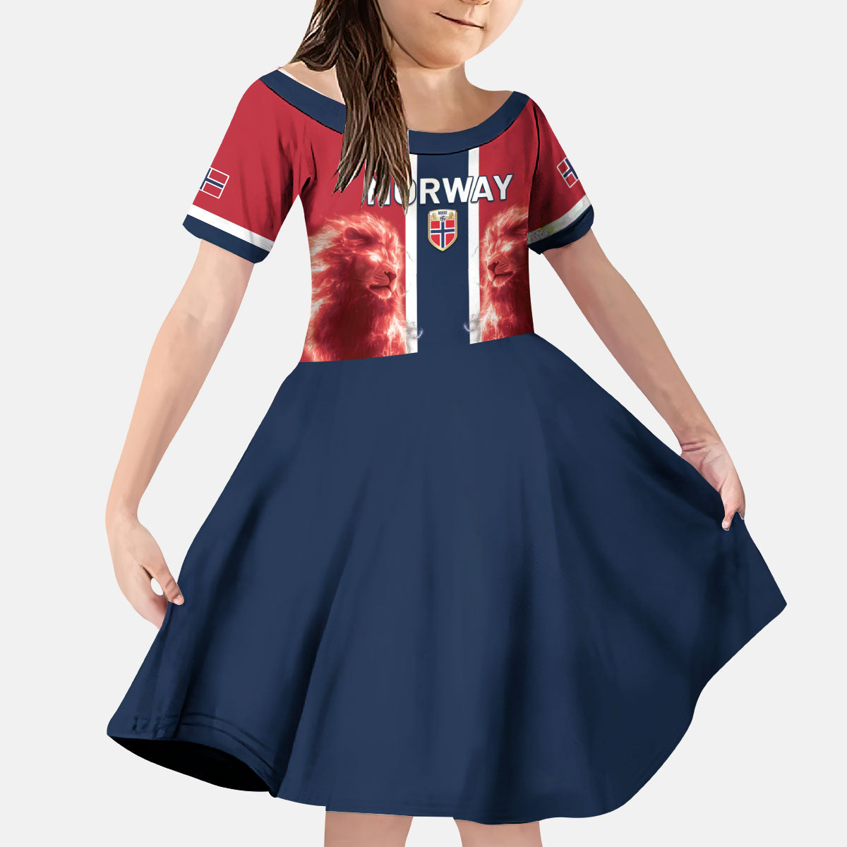 Custom Norway Football 2026 Kid Short Sleeve Dress Norge On Top