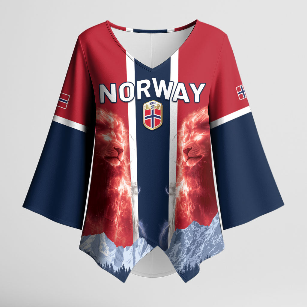 Custom Norway Football 2026 Kimono Sleeve Blouse Norge On Top