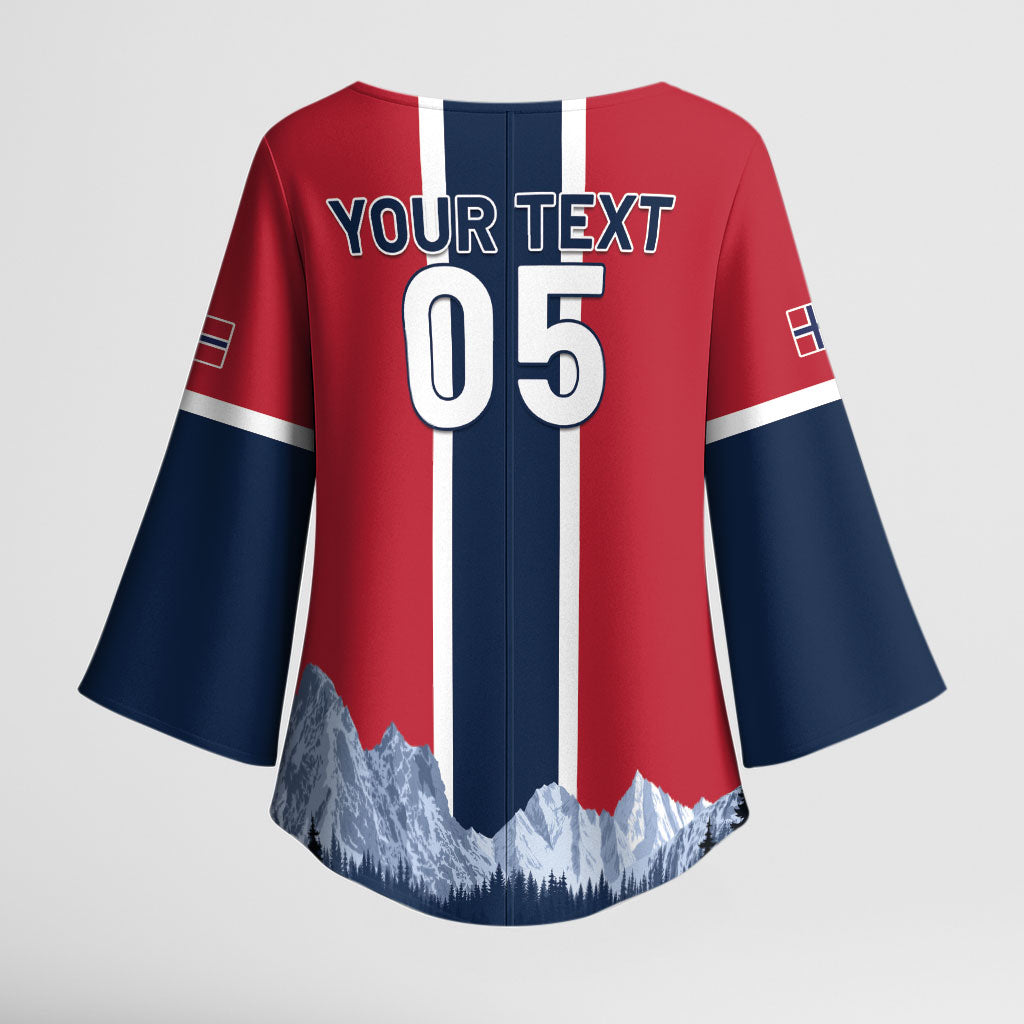 Custom Norway Football 2026 Kimono Sleeve Blouse Norge On Top