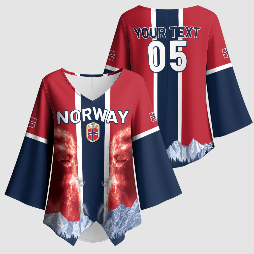 Custom Norway Football 2026 Kimono Sleeve Blouse Norge On Top