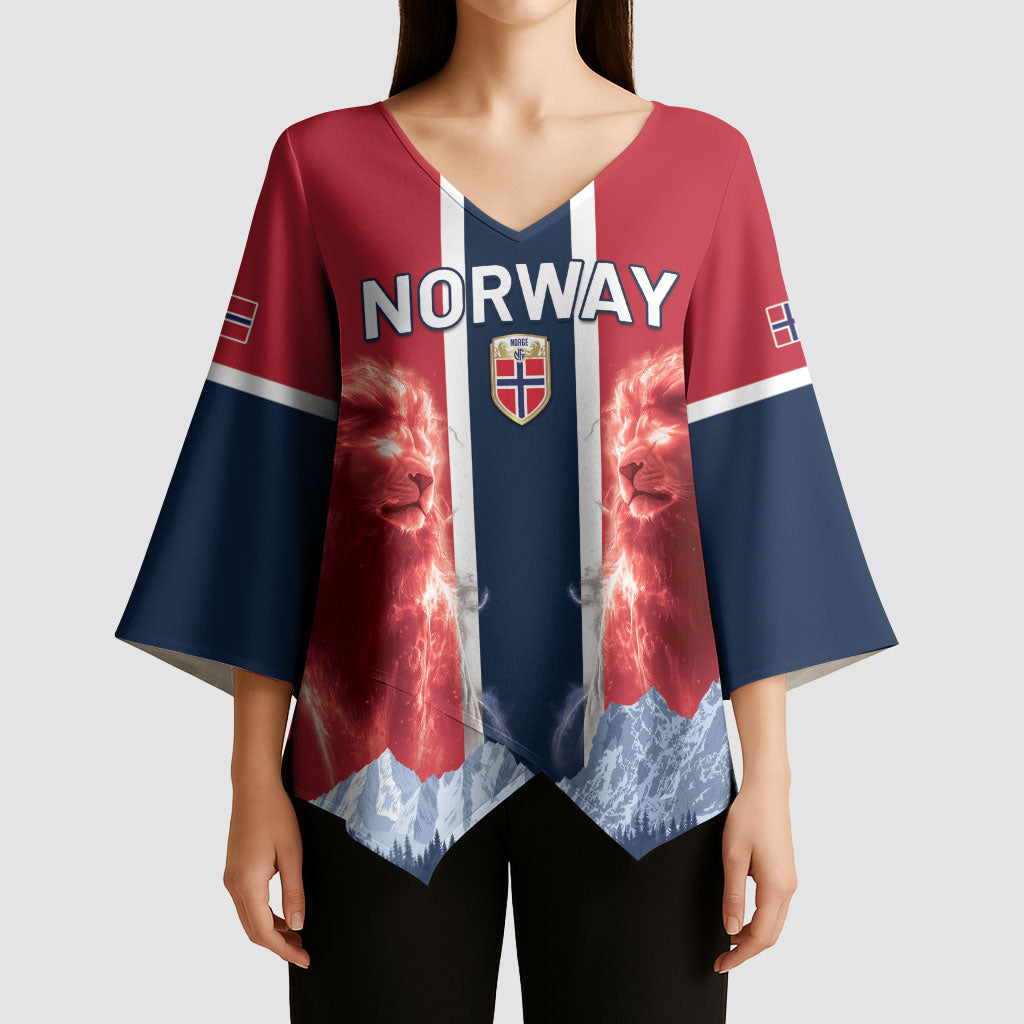 Custom Norway Football 2026 Kimono Sleeve Blouse Norge On Top