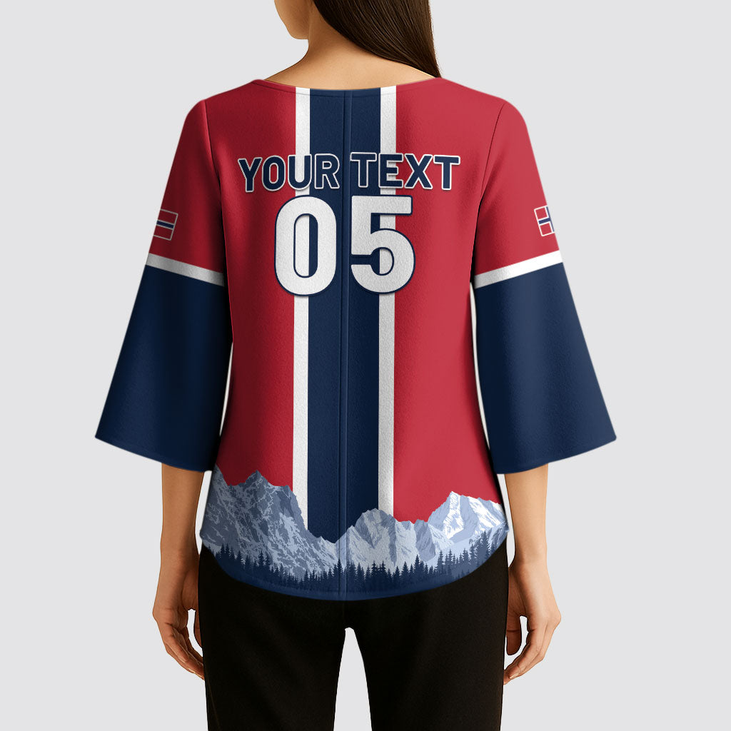 Custom Norway Football 2026 Kimono Sleeve Blouse Norge On Top