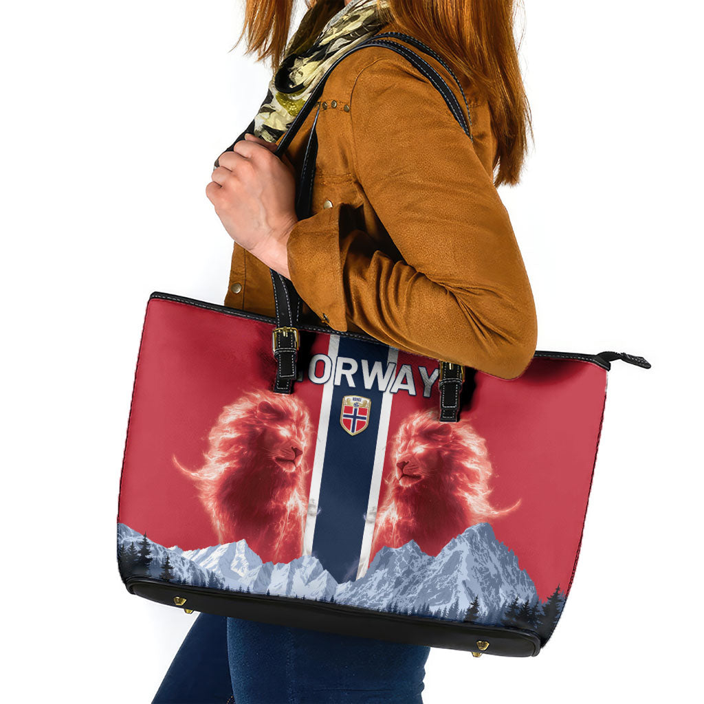 Norway Football 2026 Leather Tote Bag Norge On Top