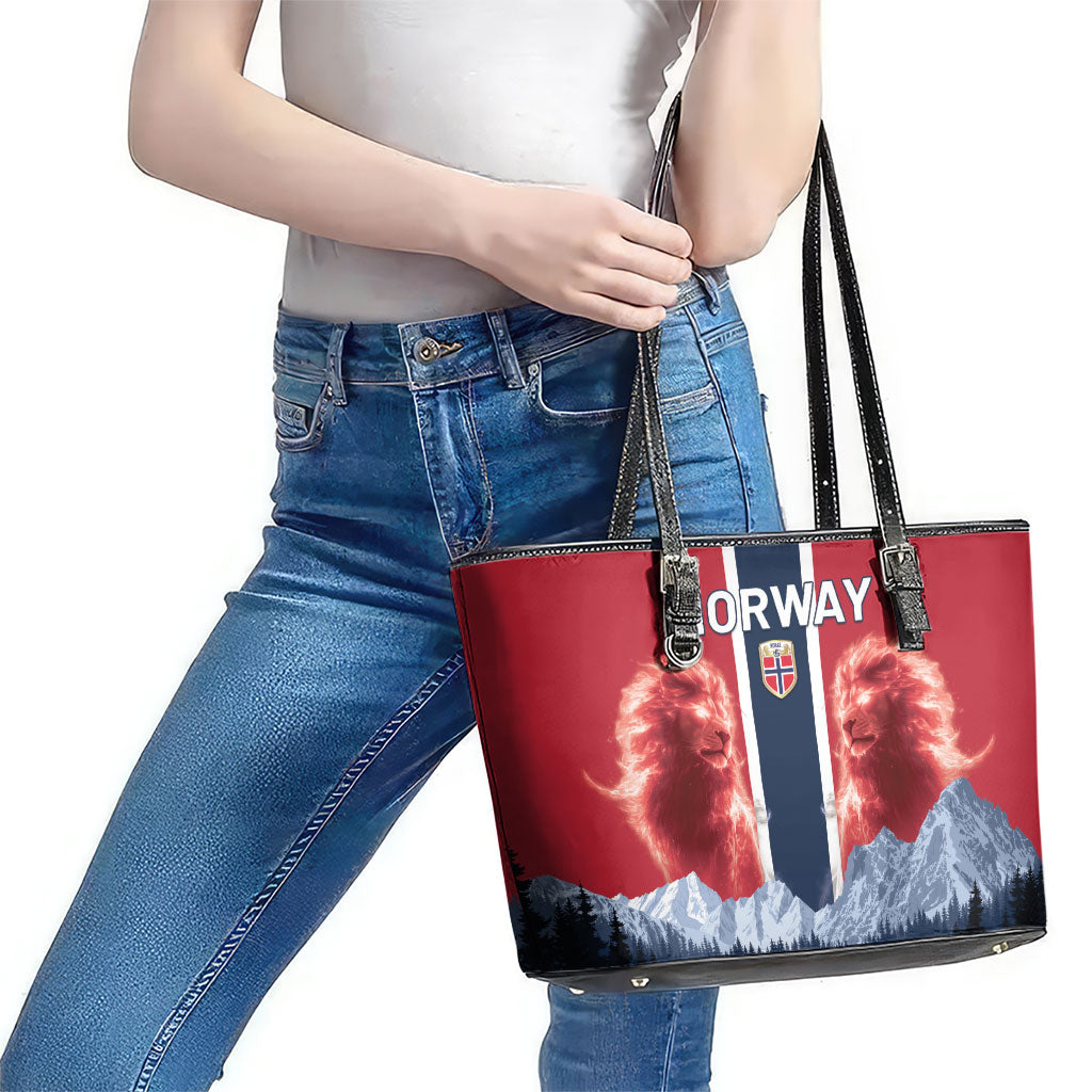 Norway Football 2026 Leather Tote Bag Norge On Top