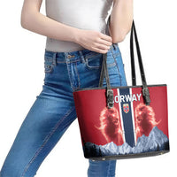 Norway Football 2026 Leather Tote Bag Norge On Top