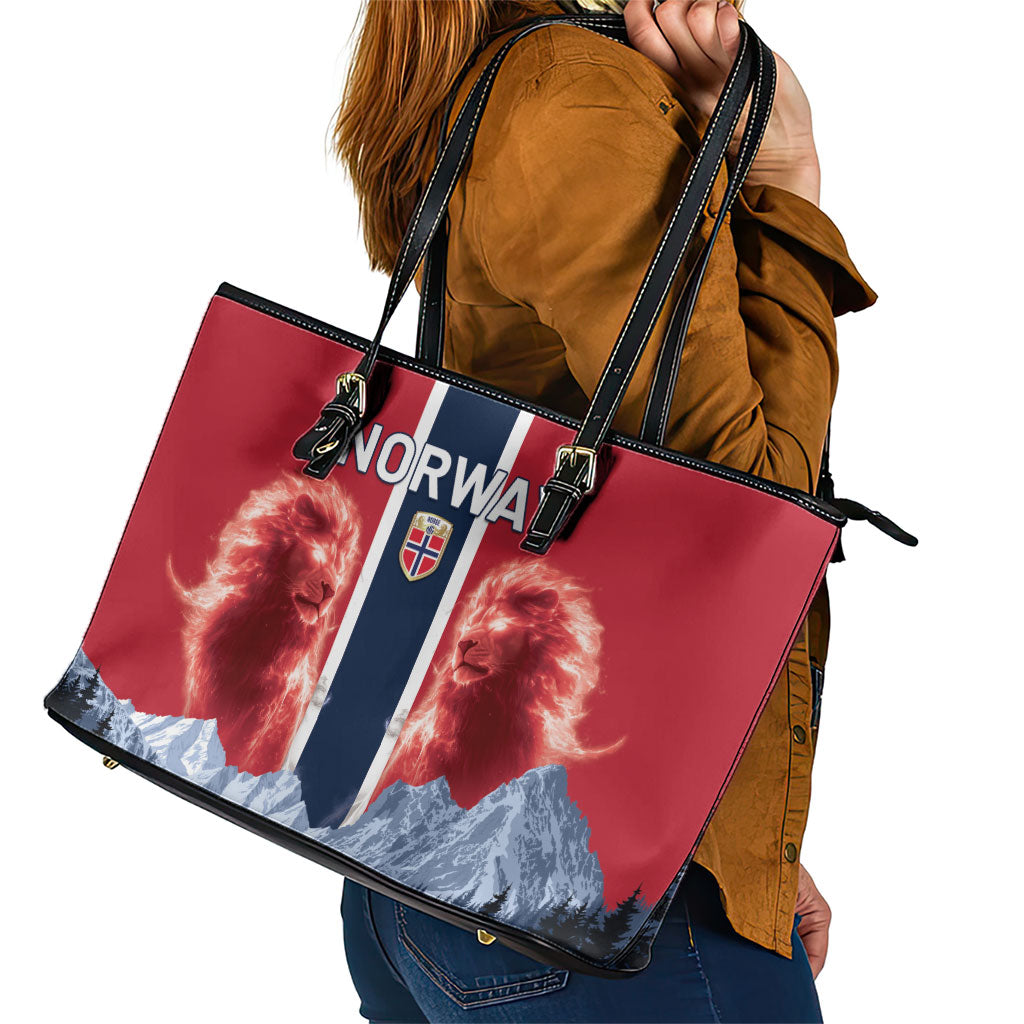 Norway Football 2026 Leather Tote Bag Norge On Top
