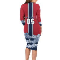 Custom Norway Football 2026 Long Sleeve Bodycon Dress Norge On Top