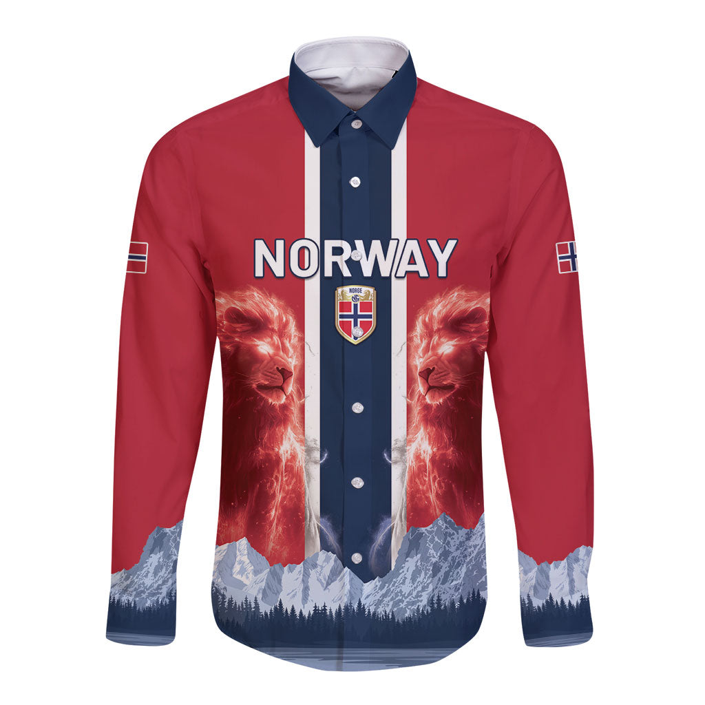 Custom Norway Football 2026 Long Sleeve Button Shirt Norge On Top
