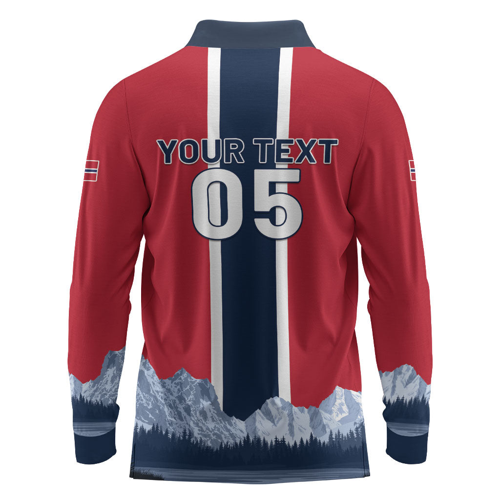 Custom Norway Football 2026 Long Sleeve Polo Shirt Norge On Top