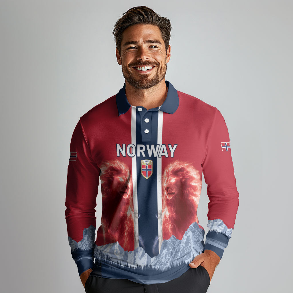 Custom Norway Football 2026 Long Sleeve Polo Shirt Norge On Top