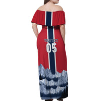 Custom Norway Football 2026 Off Shoulder Maxi Dress Norge On Top