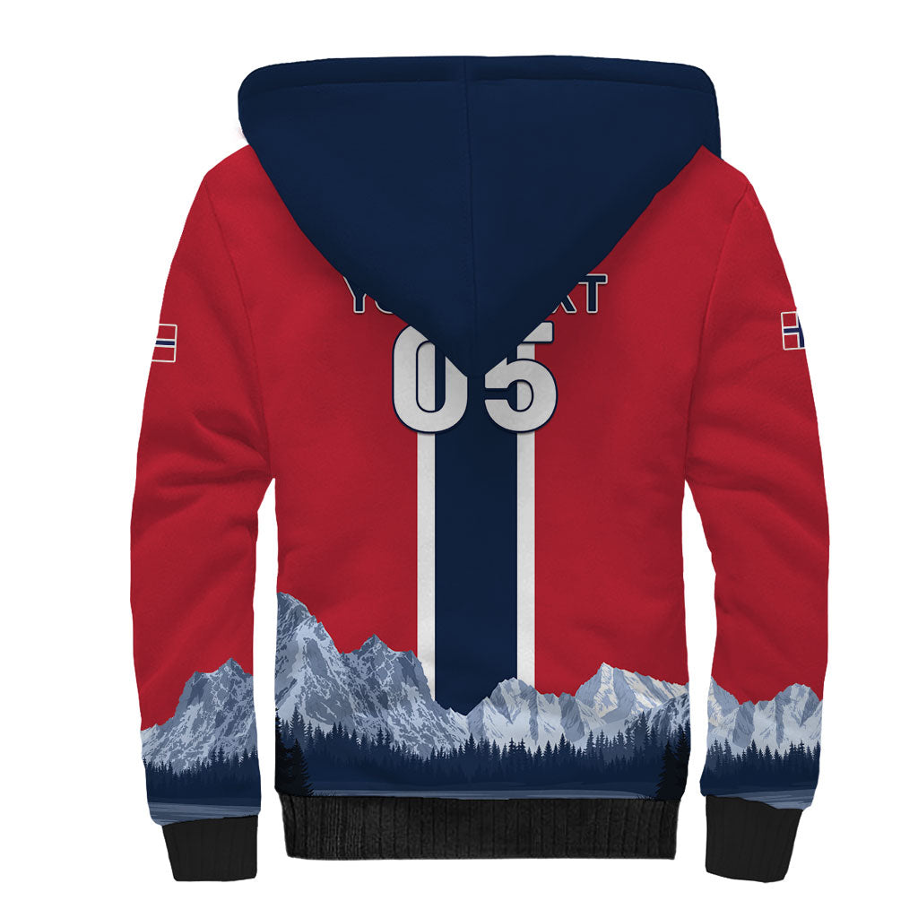 Custom Norway Football 2026 Sherpa Hoodie Norge On Top