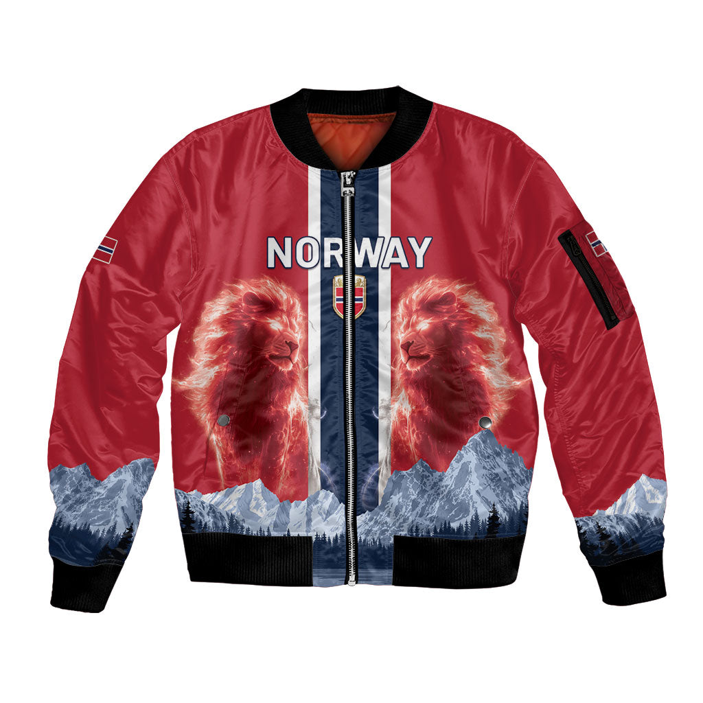 Custom Norway Football 2026 Sleeve Zip Bomber Jacket Norge On Top