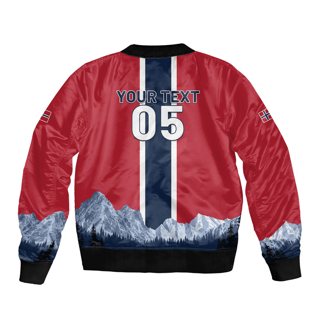 Custom Norway Football 2026 Sleeve Zip Bomber Jacket Norge On Top