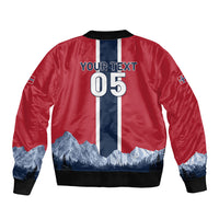 Custom Norway Football 2026 Sleeve Zip Bomber Jacket Norge On Top