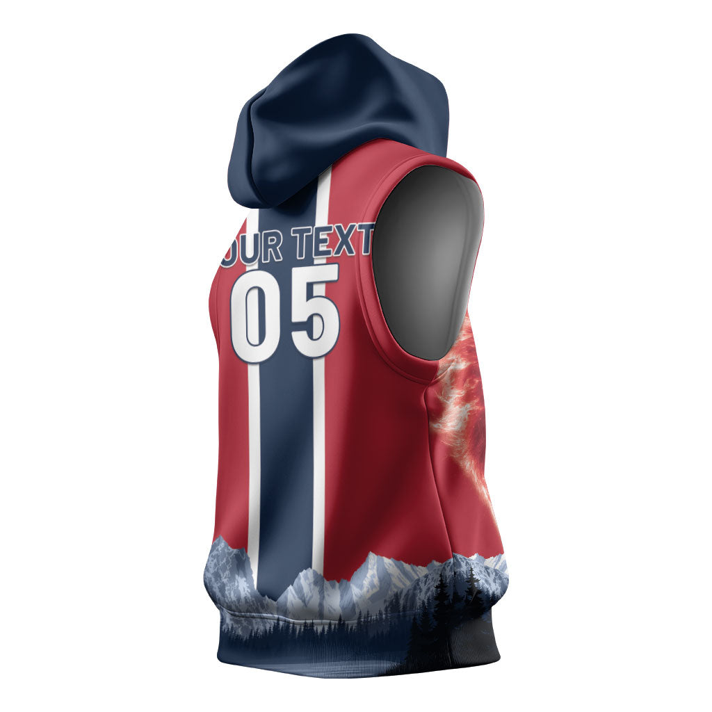 Custom Norway Football 2026 Sleeveless Hoodie Norge On Top