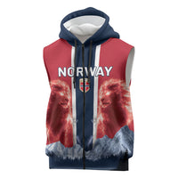 Custom Norway Football 2026 Sleeveless Zip Hoodie Norge On Top