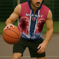 Custom Norway Football 2026 Sleeveless Zip Hoodie Norge On Top