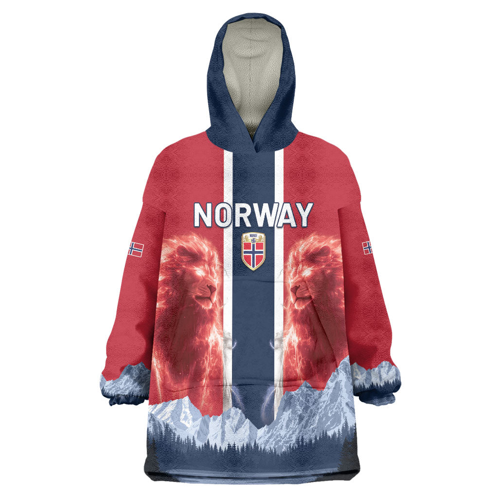 Custom Norway Football 2026 Wearable Blanket Hoodie Norge On Top