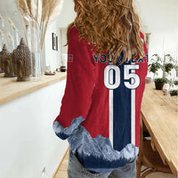 Custom Norway Football 2026 Women Casual Shirt Norge On Top