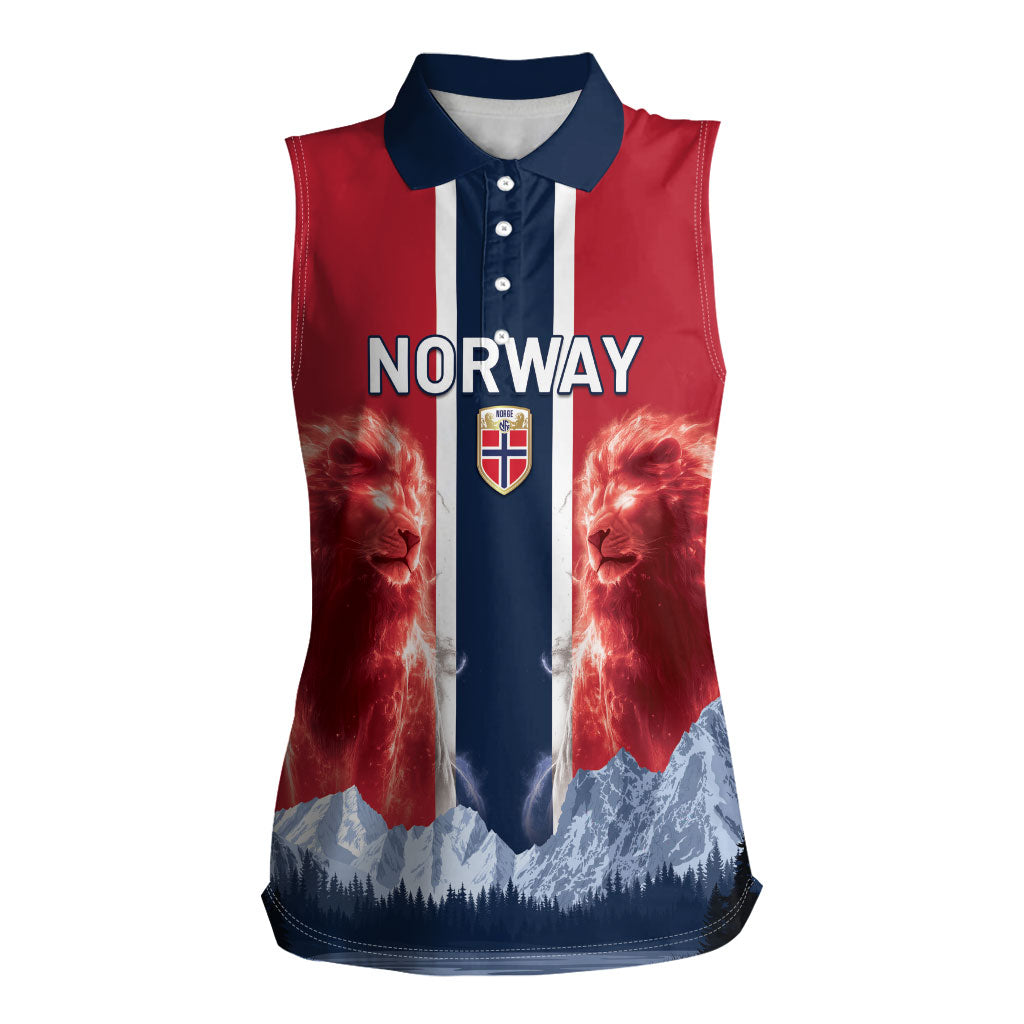 Custom Norway Football 2026 Women Sleeveless Polo Shirt Norge On Top