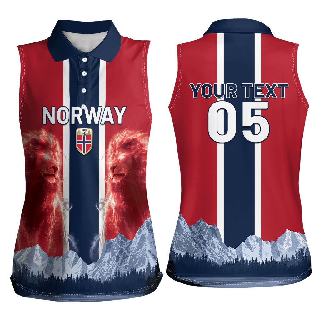 Custom Norway Football 2026 Women Sleeveless Polo Shirt Norge On Top