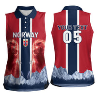 Custom Norway Football 2026 Women Sleeveless Polo Shirt Norge On Top