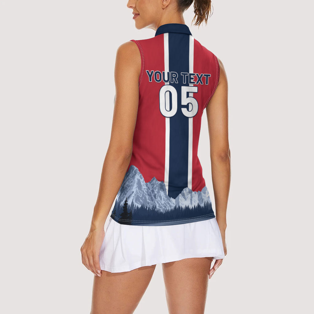 Custom Norway Football 2026 Women Sleeveless Polo Shirt Norge On Top