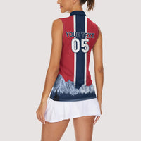 Custom Norway Football 2026 Women Sleeveless Polo Shirt Norge On Top