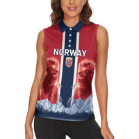 Custom Norway Football 2026 Women Sleeveless Polo Shirt Norge On Top