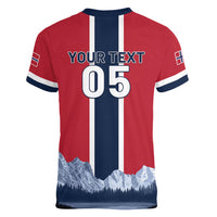 Custom Norway Football 2026 Women V-Neck T-Shirt Norge On Top