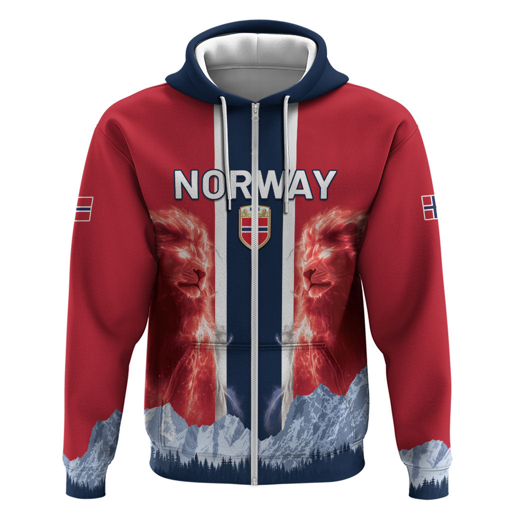 Custom Norway Football 2026 Zip Hoodie Norge On Top