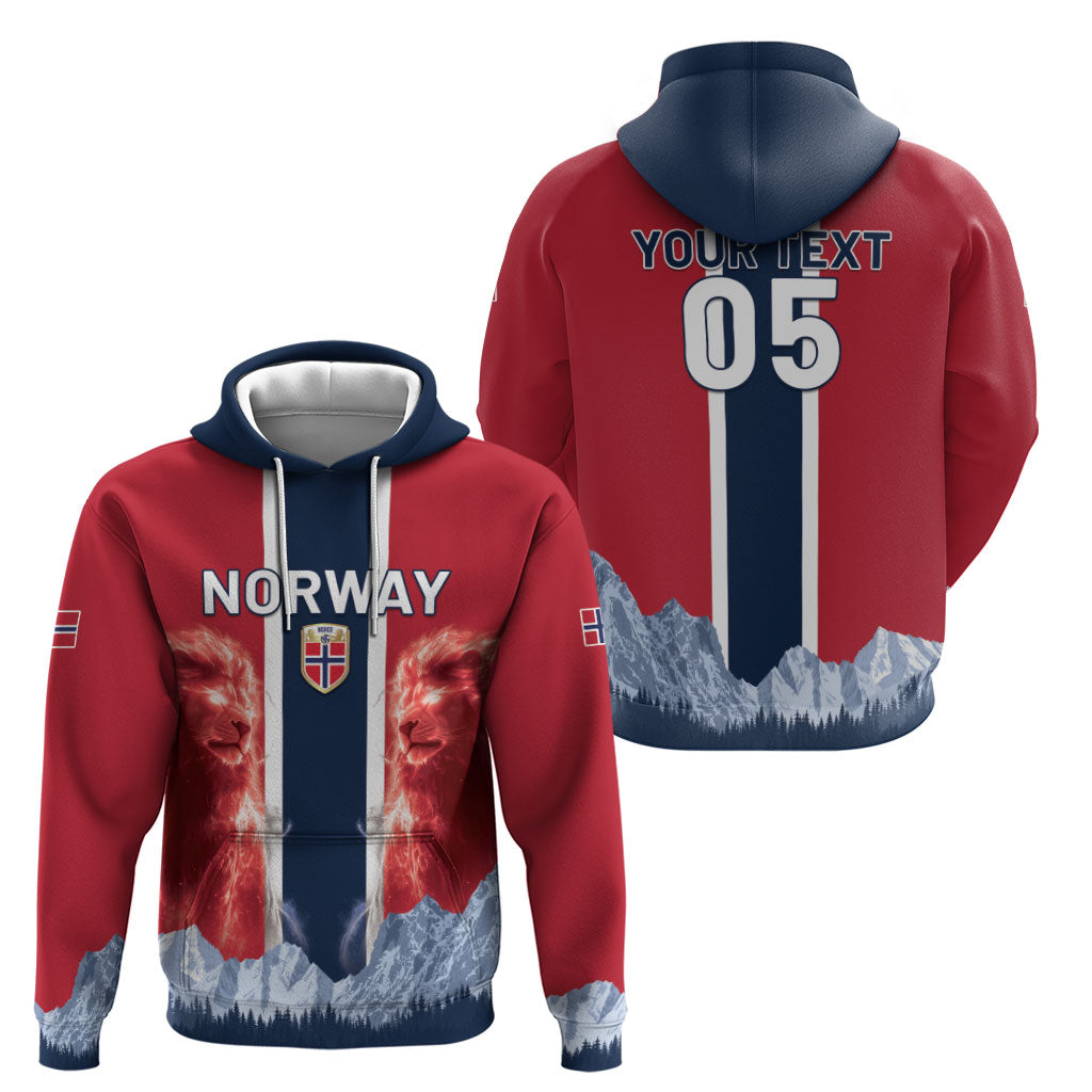 Custom Norway Football 2026 Zip Hoodie Norge On Top