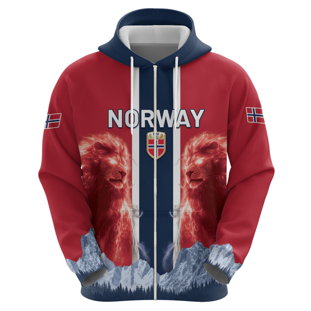 Custom Norway Football 2026 Zip Hoodie Norge On Top