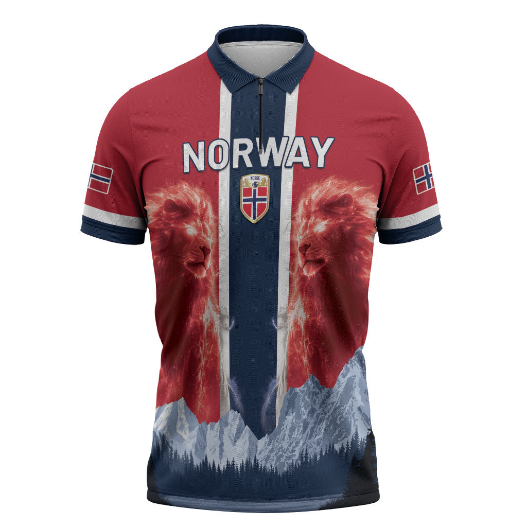 Custom Norway Football 2026 Zipper Polo Shirt Norge On Top
