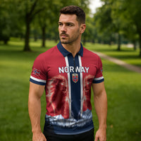 Custom Norway Football 2026 Zipper Polo Shirt Norge On Top