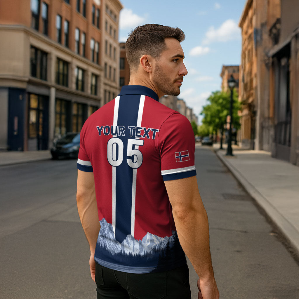 Custom Norway Football 2026 Zipper Polo Shirt Norge On Top